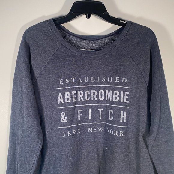 Abercrombie & Fitch Pull Over Logo Long Sleeve Casual Shirt Women Size L - Picture 2 of 7